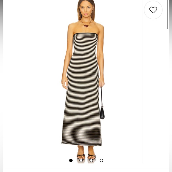 Striped Black and White Maxi Dress - Picture 1 of 5
